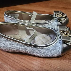 Michael Kors Gold and Cream Ballet Flats